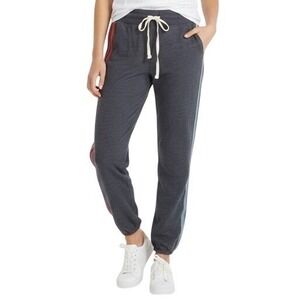 Sundry Jogger Pants Womens 1 Gray Rainbow Side Stripe Knit Drawstring USA Casual